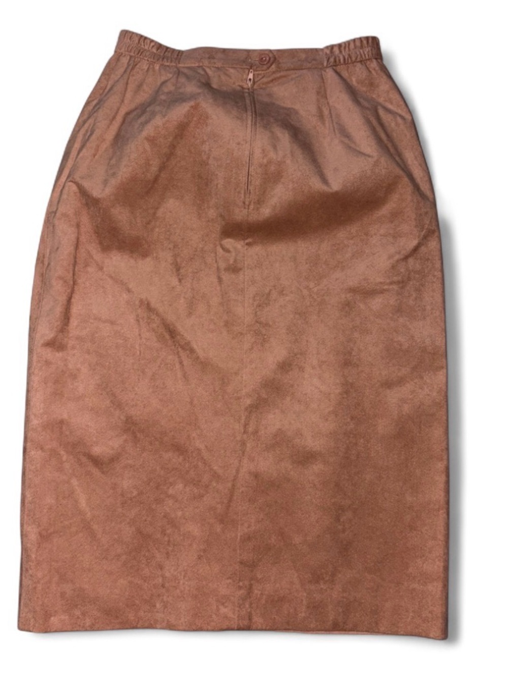 Classic Light Brown Suede Pencil Skirt